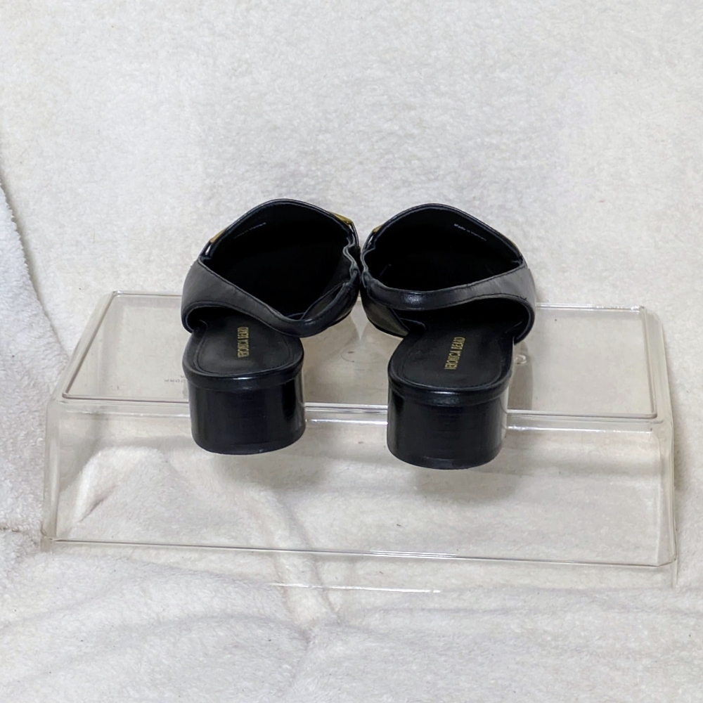 Women's Veronica Beard Casie Slingback Pump, Black, Gold Hardware, EUC 8M no box - Picture 6 of 14
